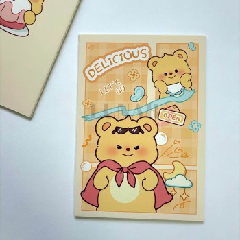 دفتر خط دار ته دوخت خرس قهوه ای